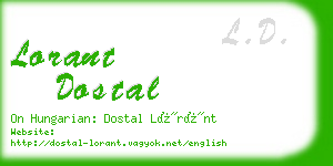 lorant dostal business card